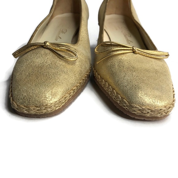 Vintage La Badia Gold Espadrilles Wedges 7 37 made in Italy - Picture 5 of 12